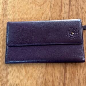 Chanel Vintage Camellia Trifold Long Wallet